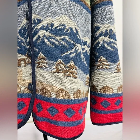 Vintage Sonoma Wool Blend Scenic Tapestry Jacket L - Picture 4 of 14